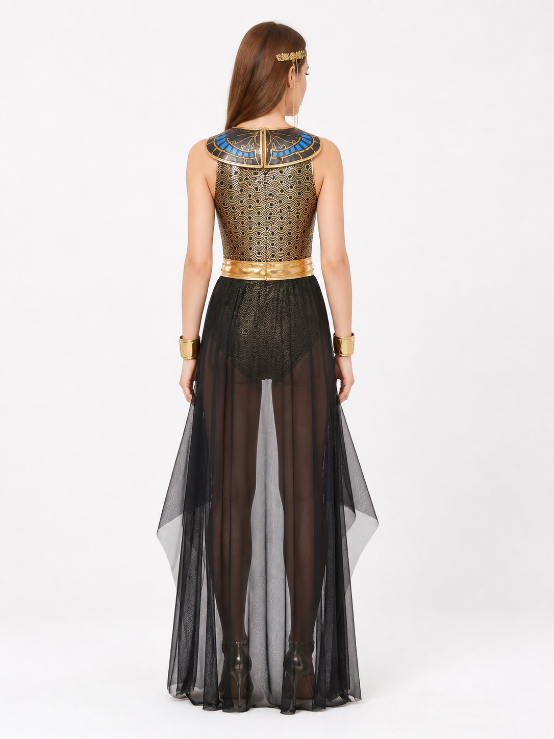 Egyptian Cosplay Costume, Long with Gold Decoration