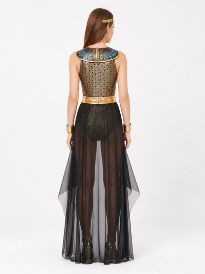 Egyptian Cosplay Costume, Long with Gold Decoration