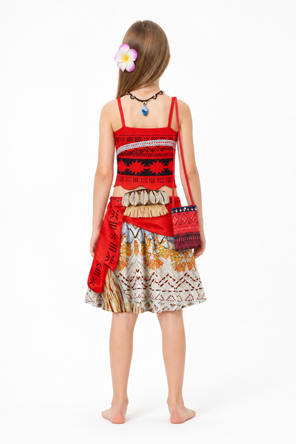 Moana Costume with Top and Skirt for Halloween back view