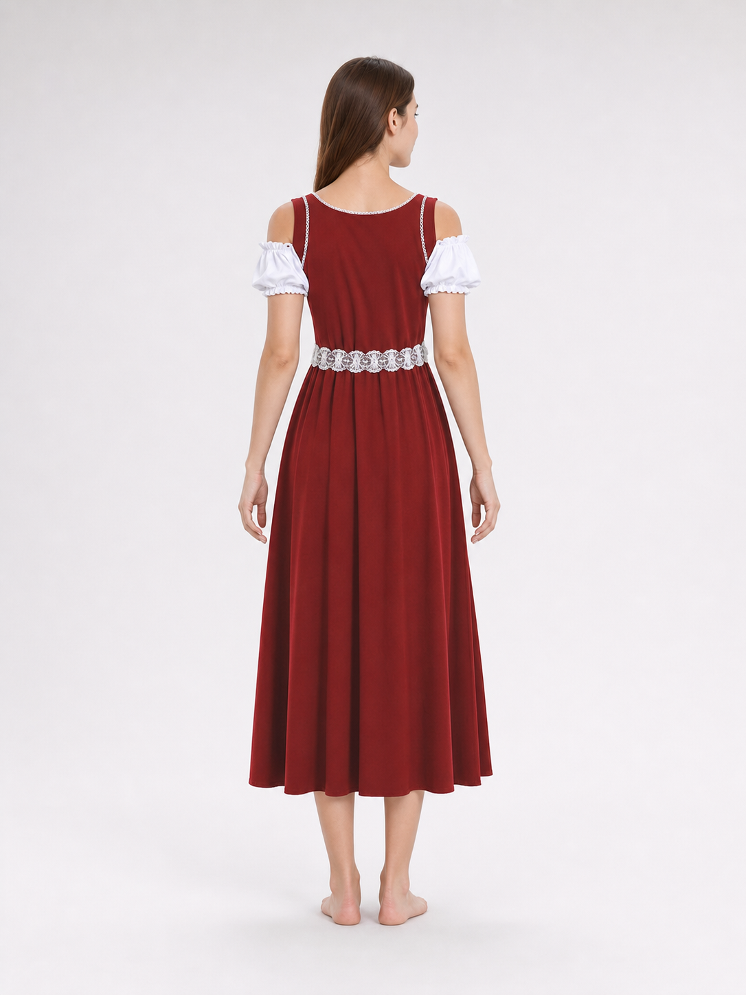 European-Style Carnival Dress with Bonnet