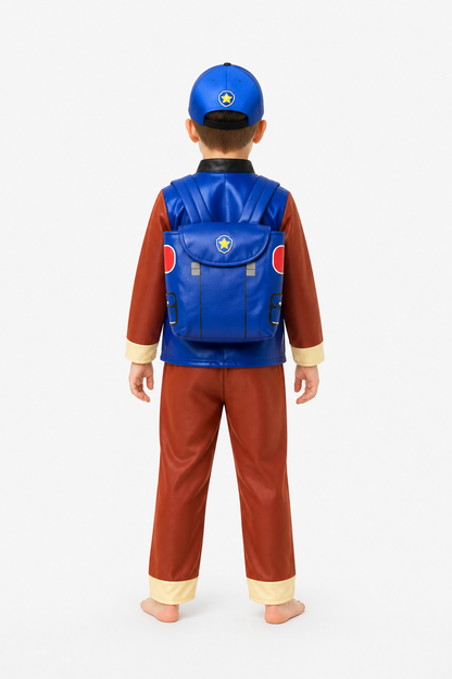 Children's Patrol-Style Costume with Backpack back view