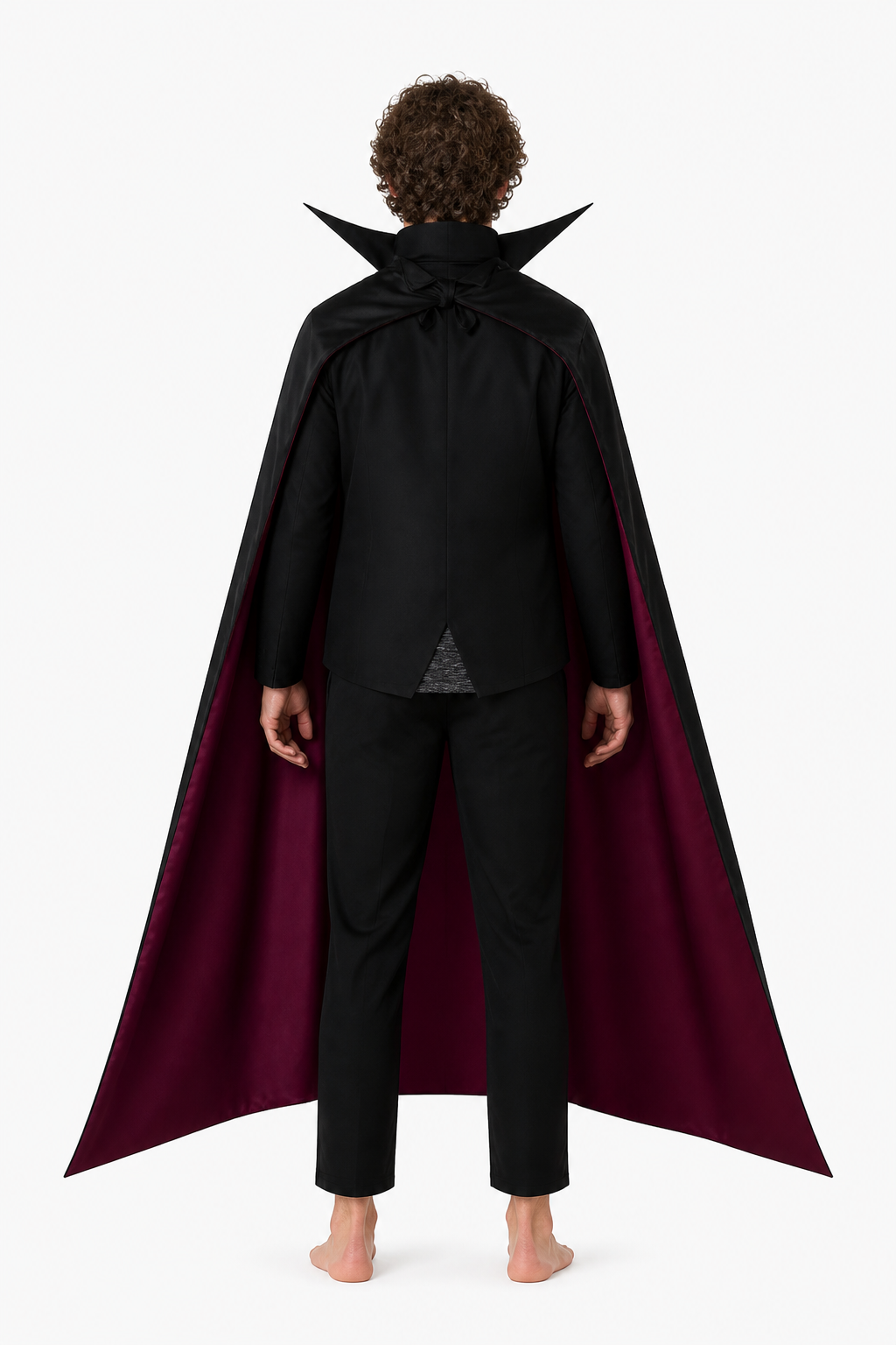 Vampire Costume with Cloak and Pants back view