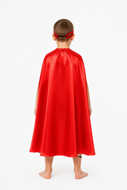 Red Children’s Cape with Mask for Halloween back view