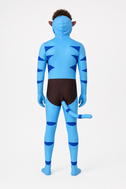 Alien Character Costume, Jumpsuit with Tail back view
