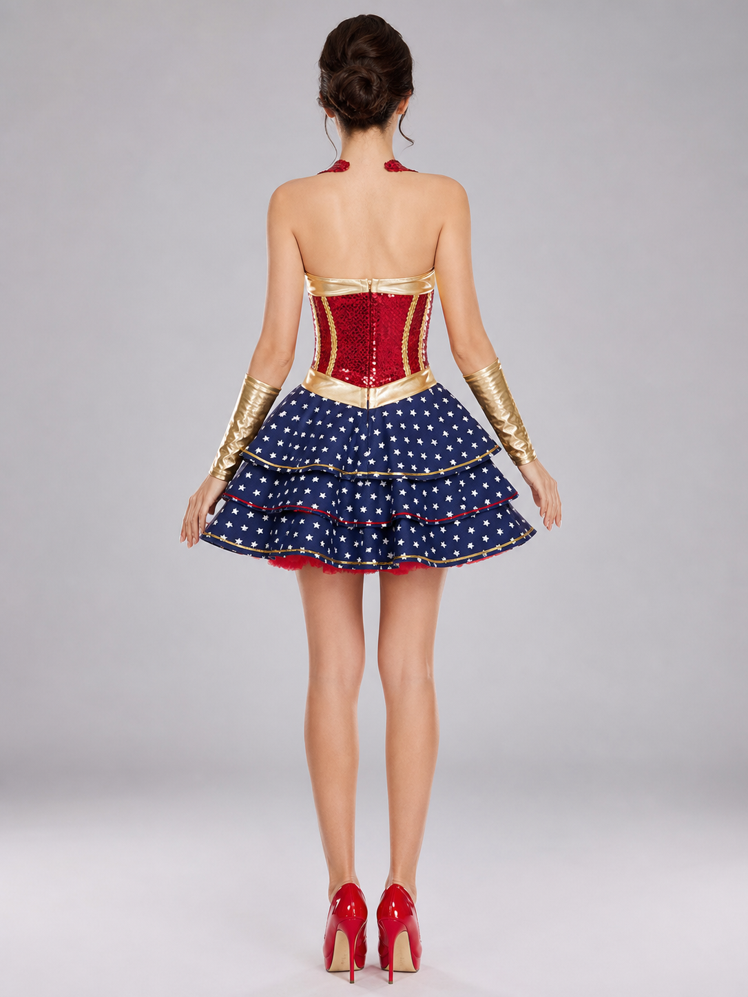 Star Superhero Dress with Red and Blue Tutu Skirt