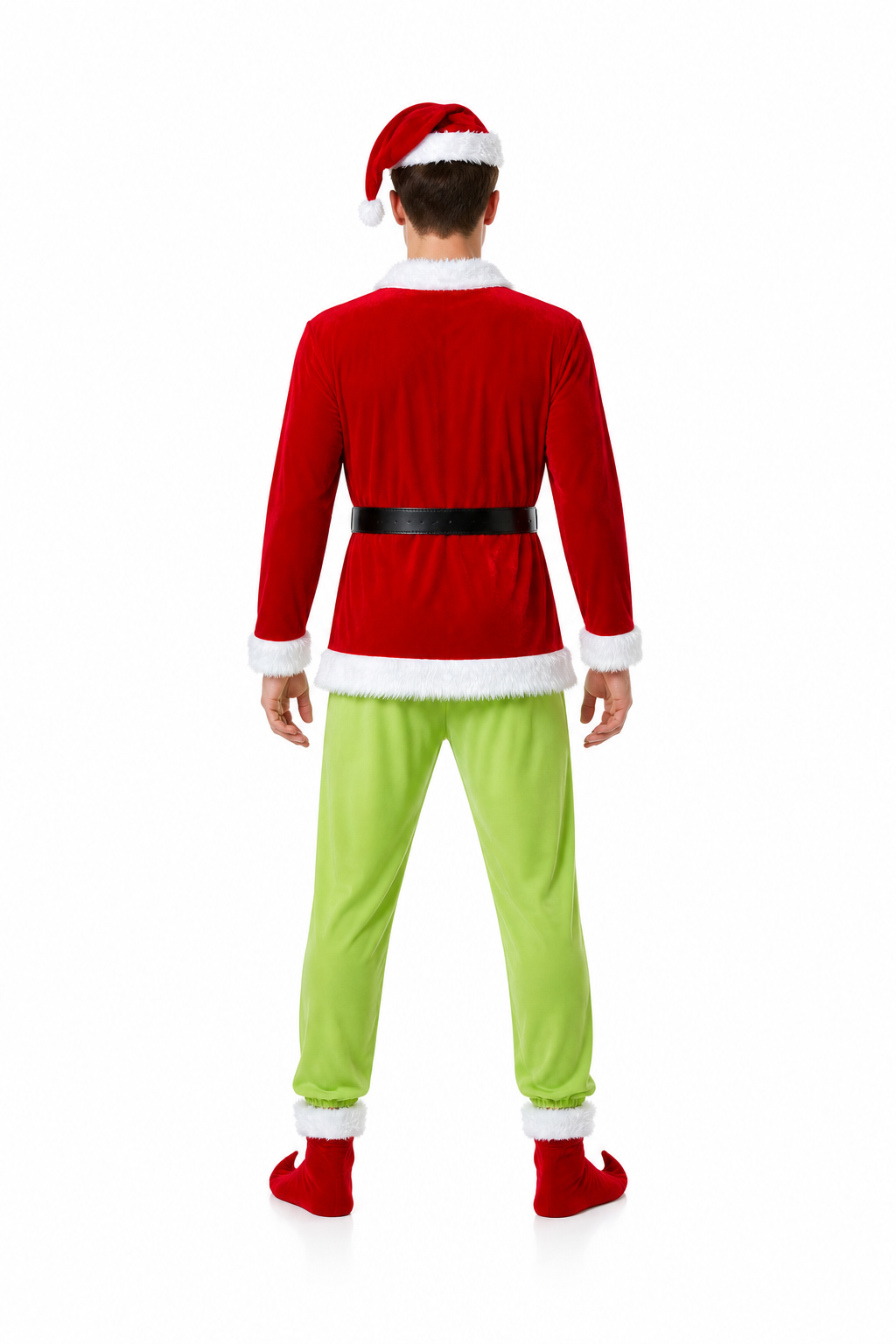 Grinch Costume with Mask and Hat back view