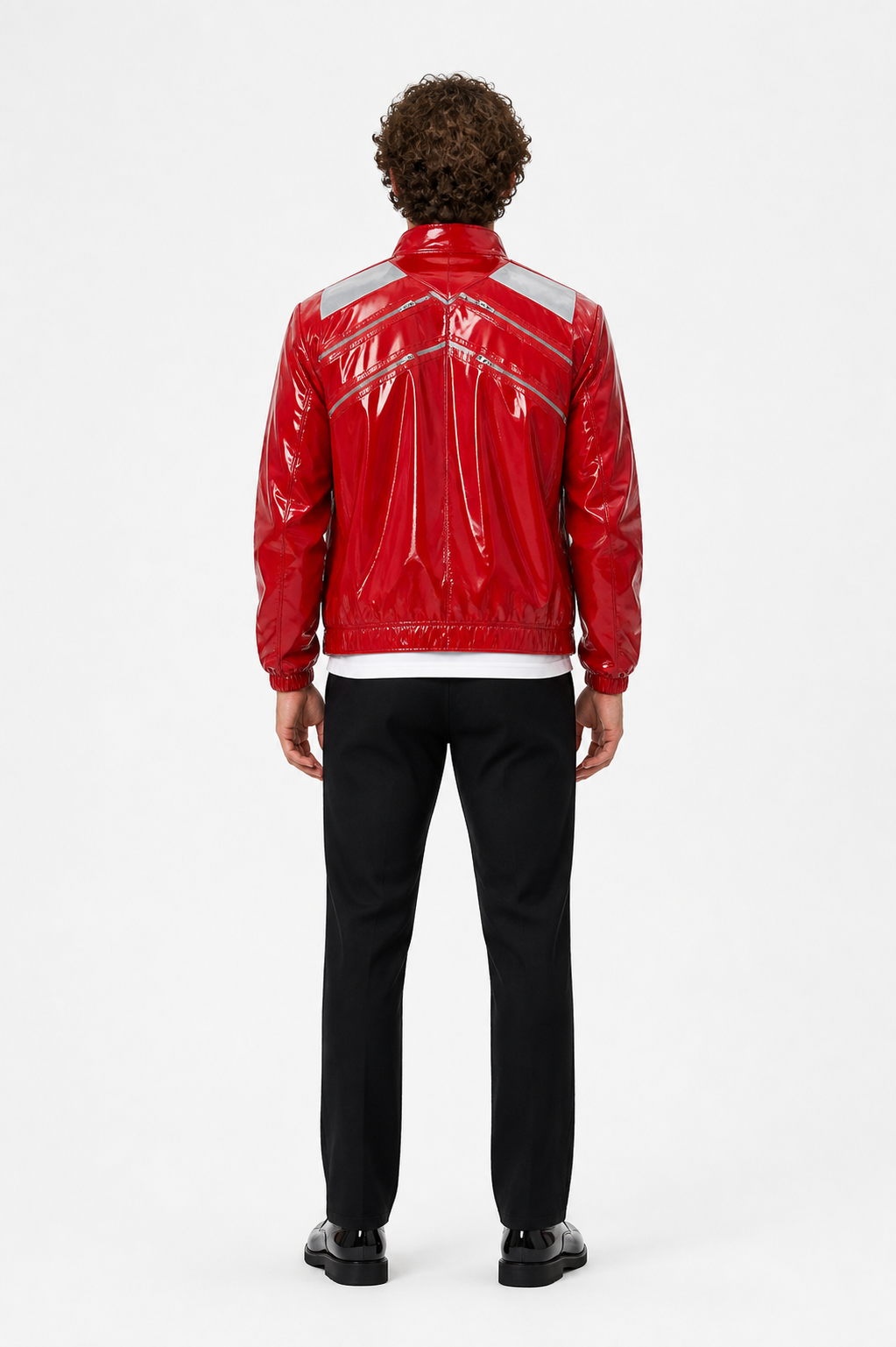 Stage Costume with Red Jacket and Piano Key Print