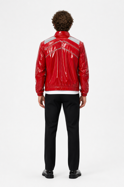 Stage Costume with Red Jacket and Piano Key Print