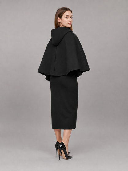 Black Triangular Hooded Cloak for Cosplay
