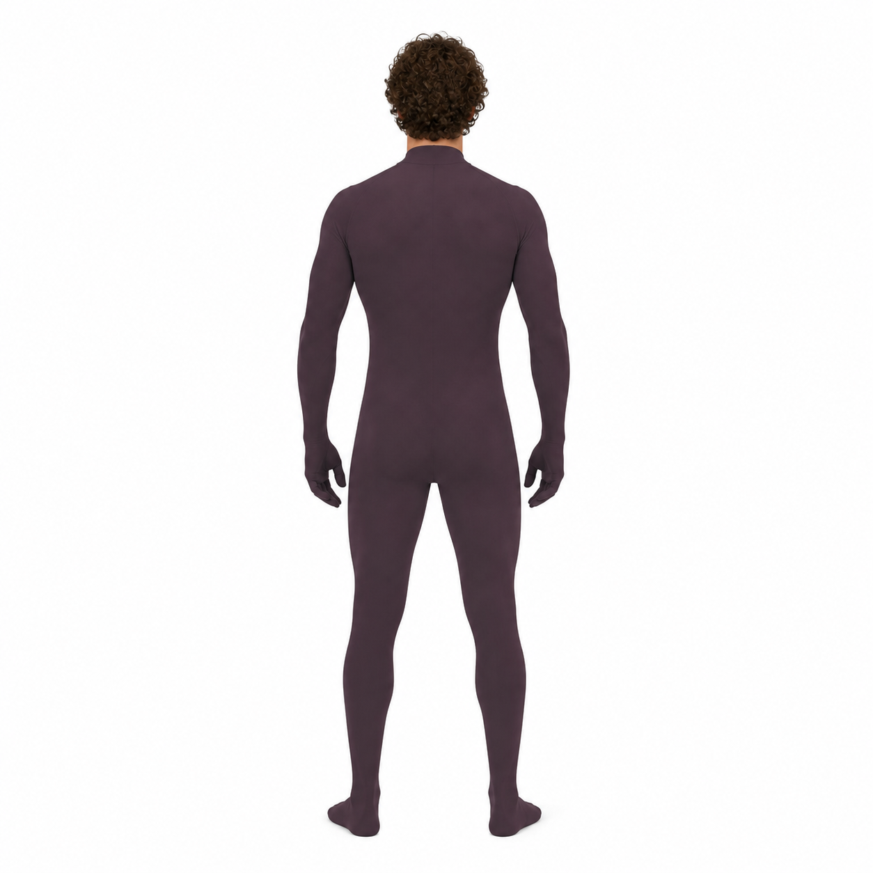 Fitted Zentai Jumpsuit with Open Head back view