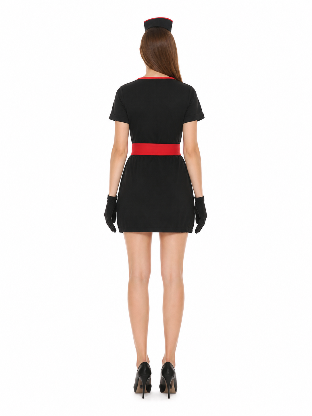 Medical Uniform-Style Costume with Red Belt back view