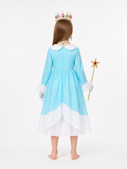 Princess Costume with Dress, Crown, and Wand back view