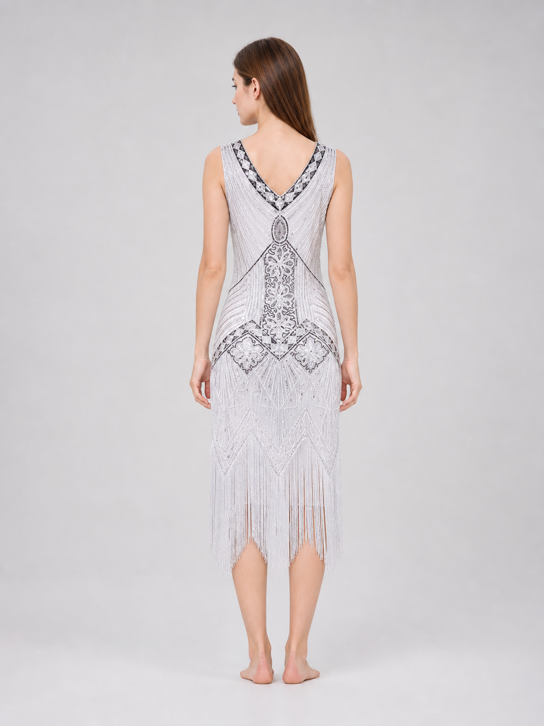 1920s-Style Sequin Fringe Dress