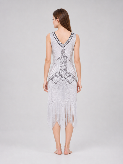 1920s-Style Sequin Fringe Dress