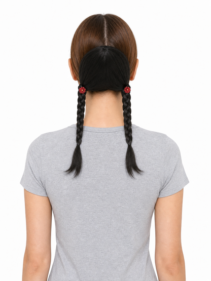 Black Carnival Wig with Two Braids