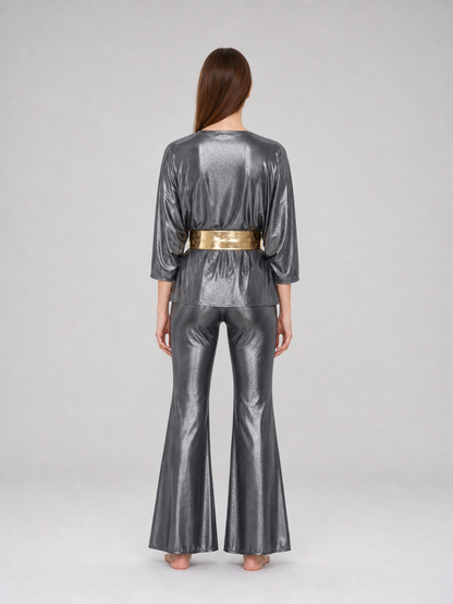 70s Retro Disco Costume: Top, Pants, and Belt