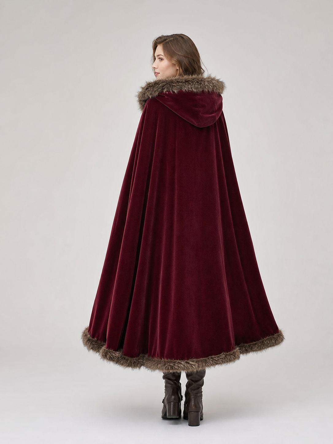 Brown Carnival Cloak with Hood