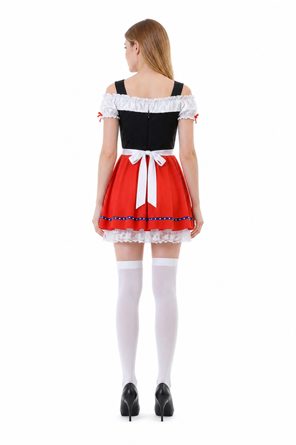 Bavarian-Style Dress with Apron Front Detail back view