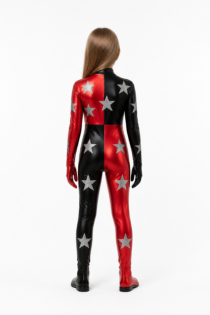 Clown Jumpsuit with Silver Stars for Halloween back view