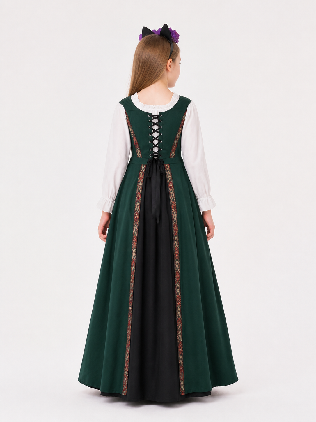 Vintage Halloween Dress with Lace Collar back view