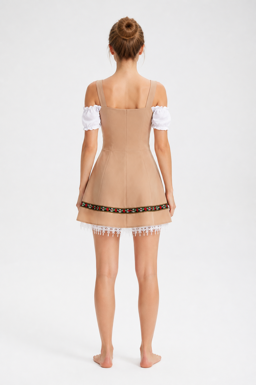Short Pinafore Dress for Cosplay with Apron back view