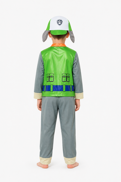 Kids' Costume with Hat and Ears, Green back view