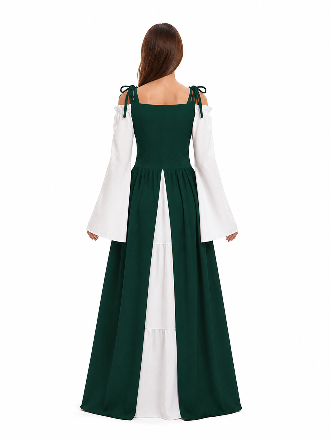 Royal Long Dress, Wide Sleeves, Lace-Up, S–3XL back view