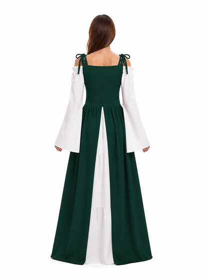 Royal Long Dress, Wide Sleeves, Lace-Up, S–3XL back view