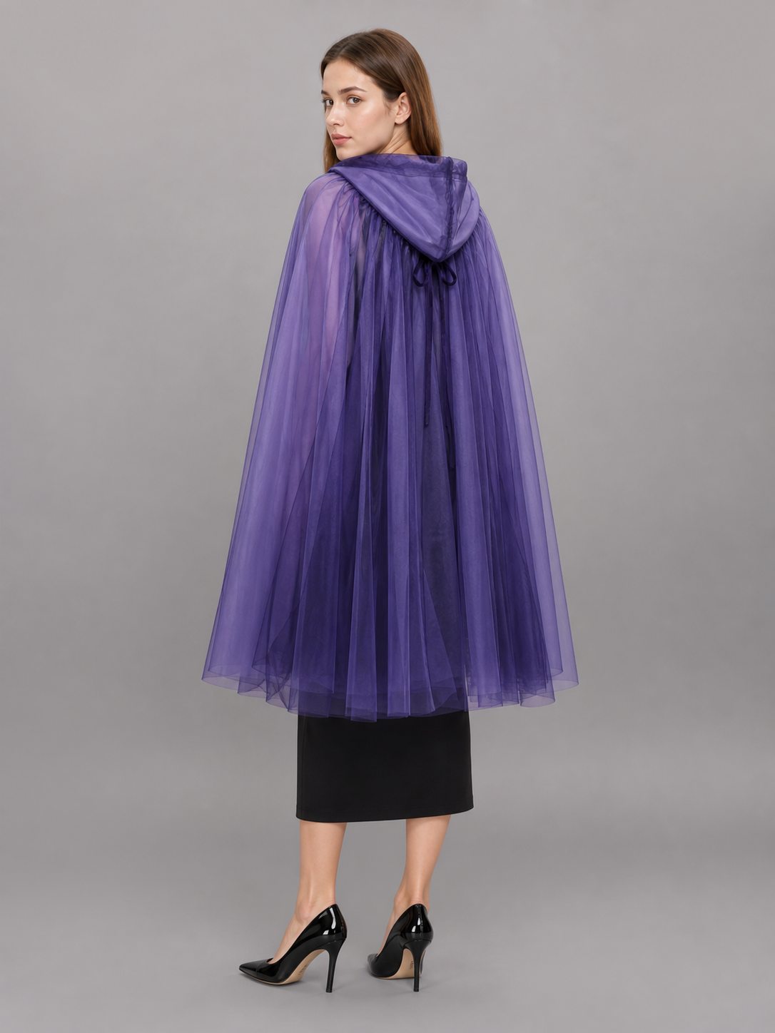 Purple Hooded Costume Cloak