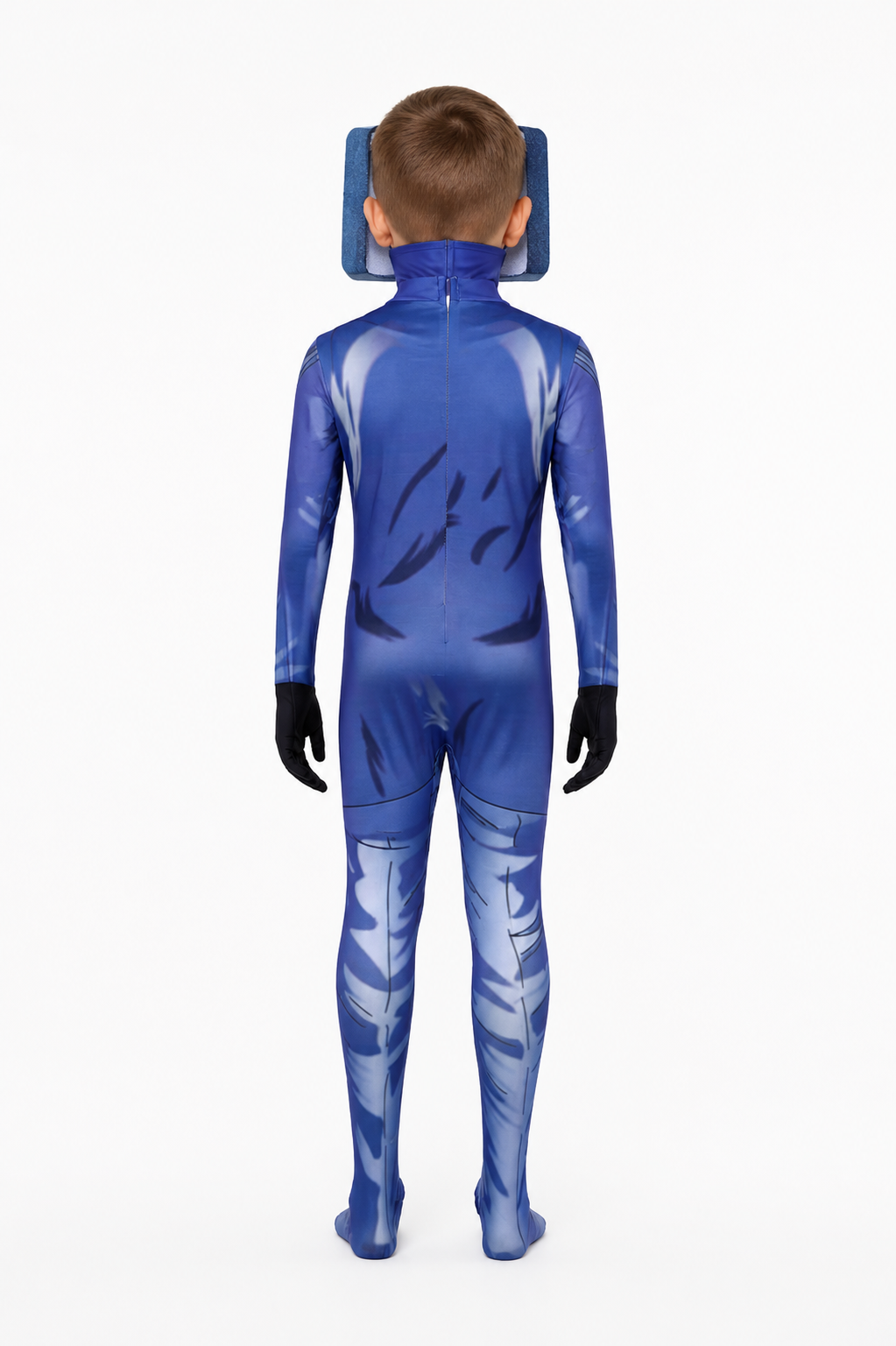TV Man Cosplay Jumpsuit with Headpiece back view