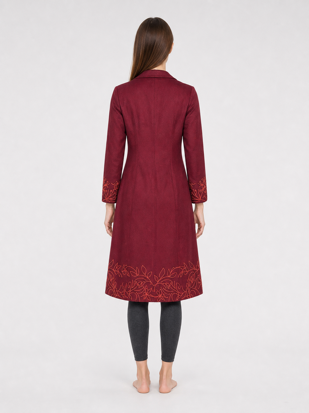 Willy Wonka Cosplay Coat, Burgundy, with Embroidery
