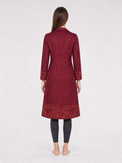 Willy Wonka Cosplay Coat, Burgundy, with Embroidery