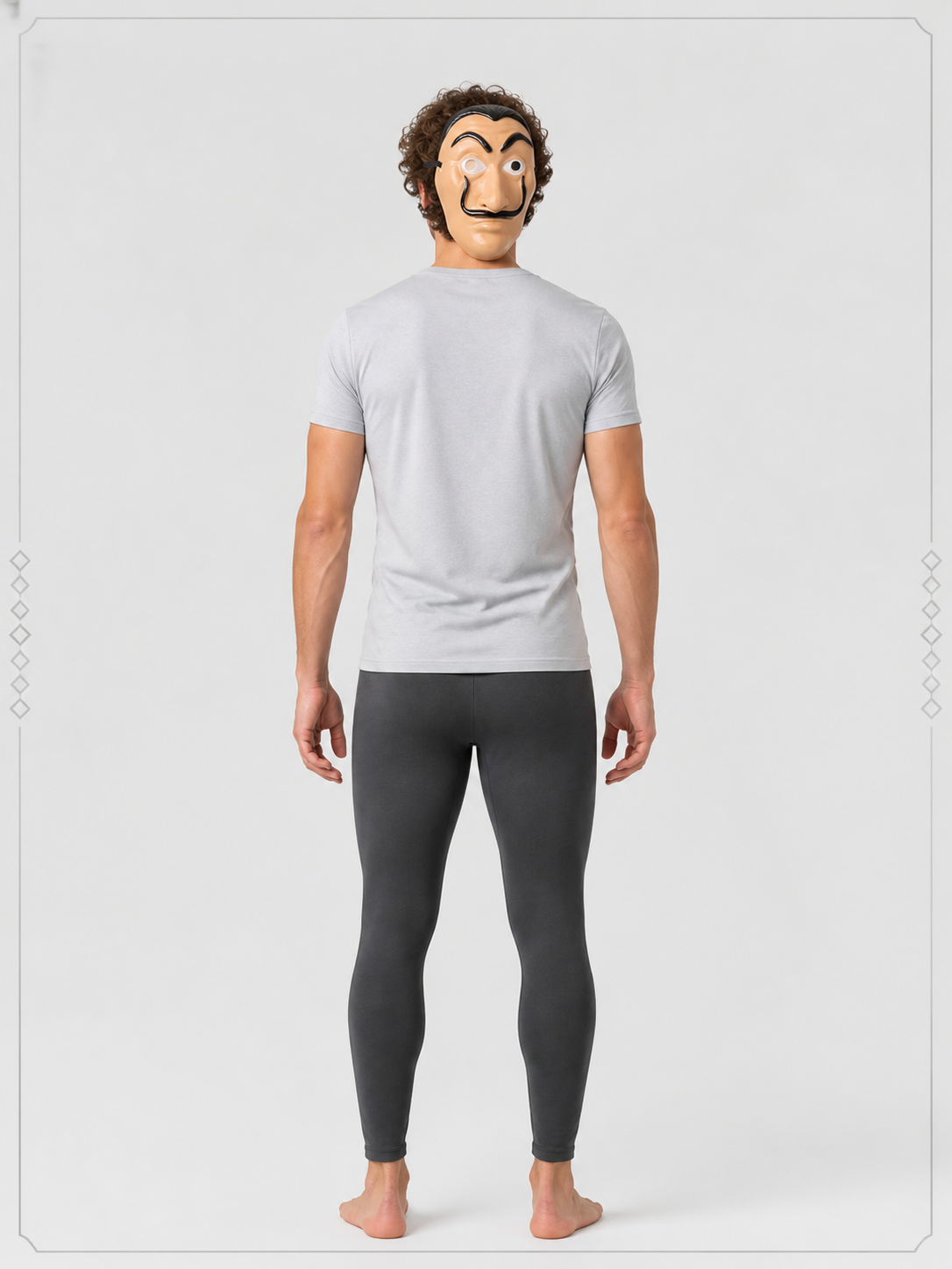 Carnival Mask with Mustache and Eyebrows for Cosplay back view