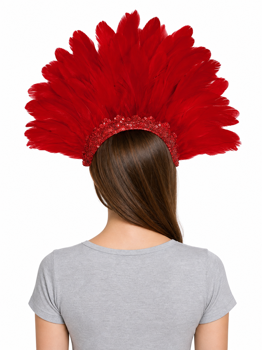 Carnival Headpiece with Red Feathers