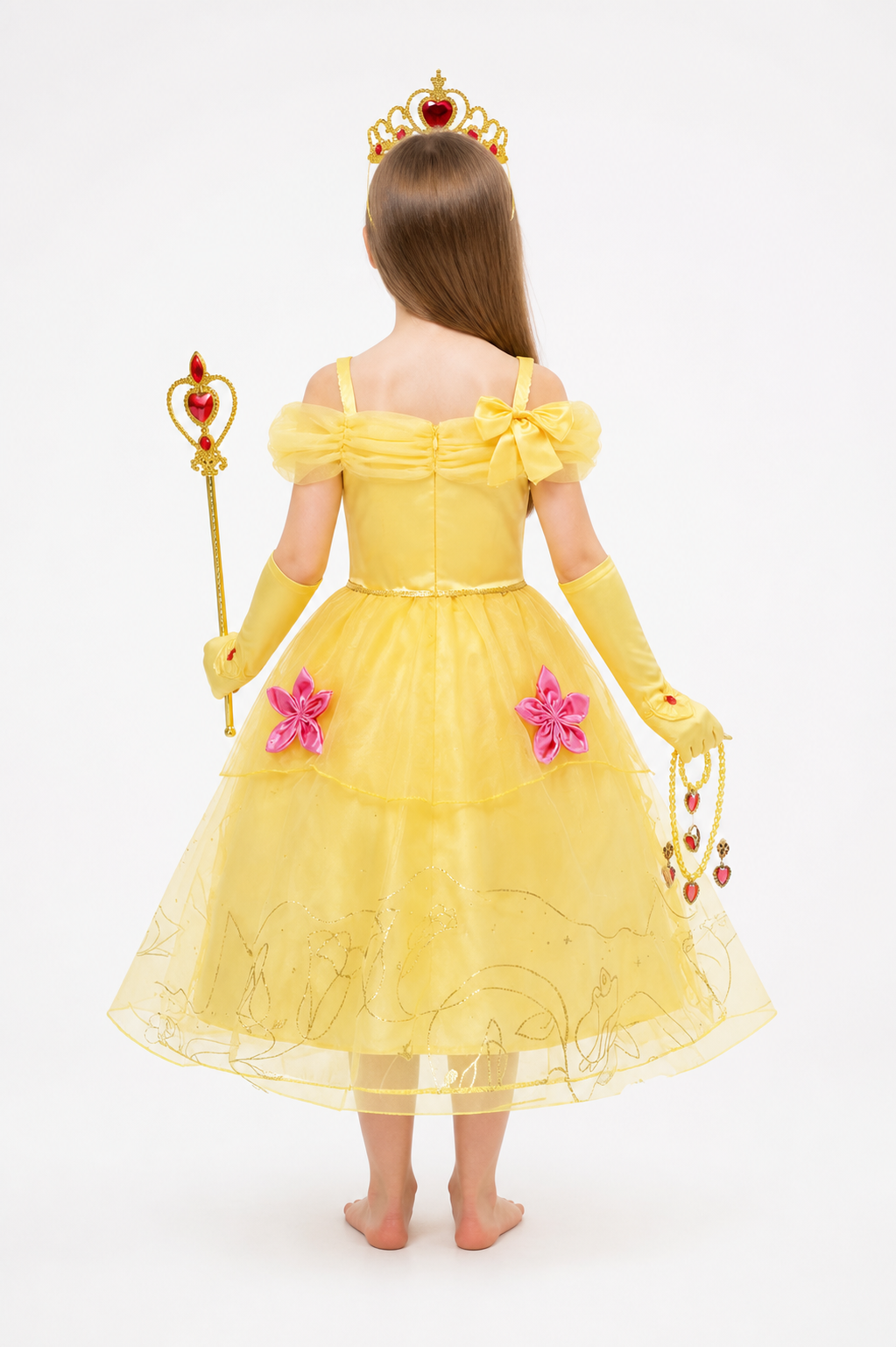 Kids' Belle Costume, Ball Gown for Halloween back view