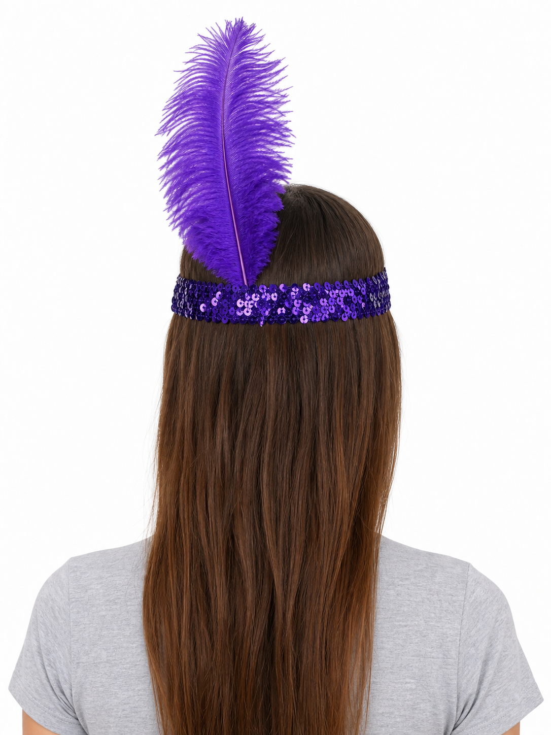 Feather and Sequin Headband for Carnival