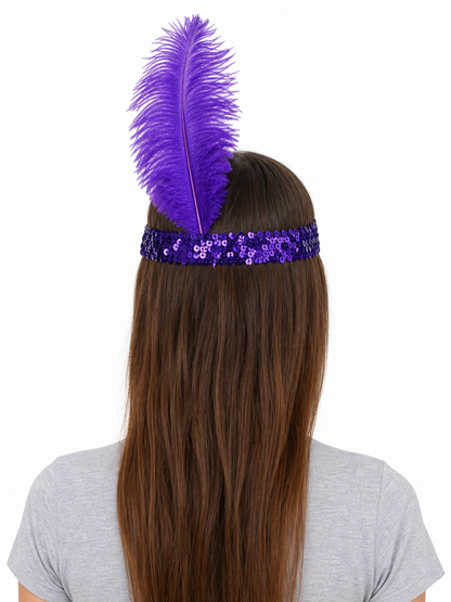 Feather and Sequin Headband for Carnival