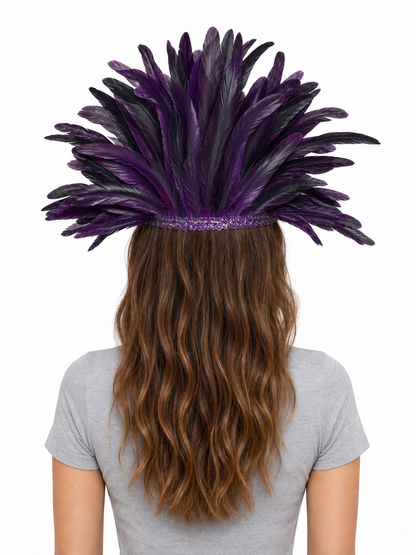 Carnival headpiece with feathers and sequins