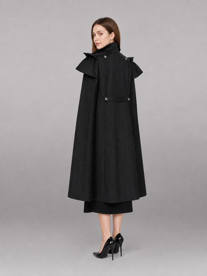 Black Gothic Costume Cloak with Straps