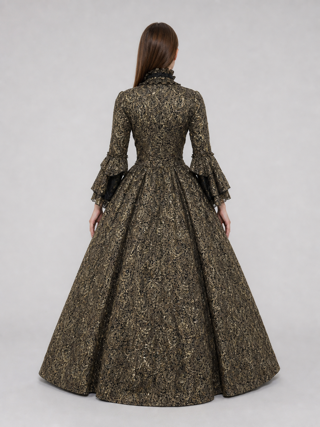 Long Victorian Gothic-Style Dress