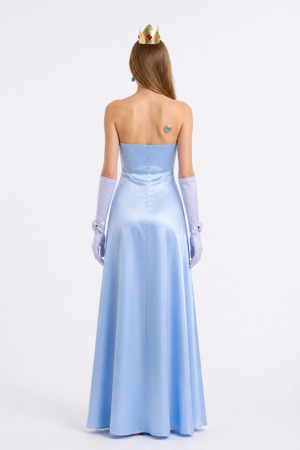 Accessory Set: Crown, Brooch, Earrings, Gloves back view
