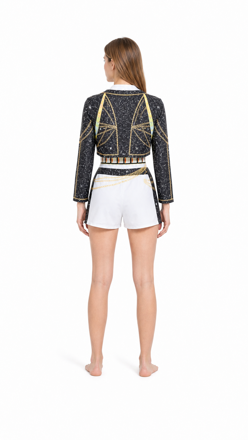 Three-Piece Stage Costume with Short Jacket back view