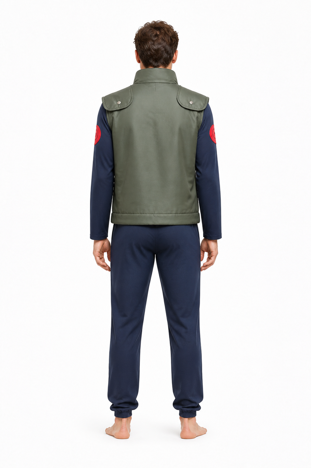 Kakashi Cosplay Costume with Vest and Pants back view