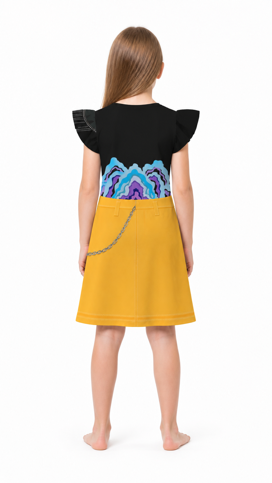 Halloween Costume Dress with Print and Chain