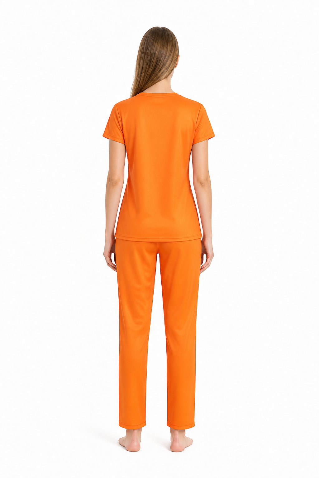 Orange Prisoner Costume, 2-Piece Set back view