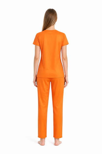 Orange Prisoner Costume, 2-Piece Set back view