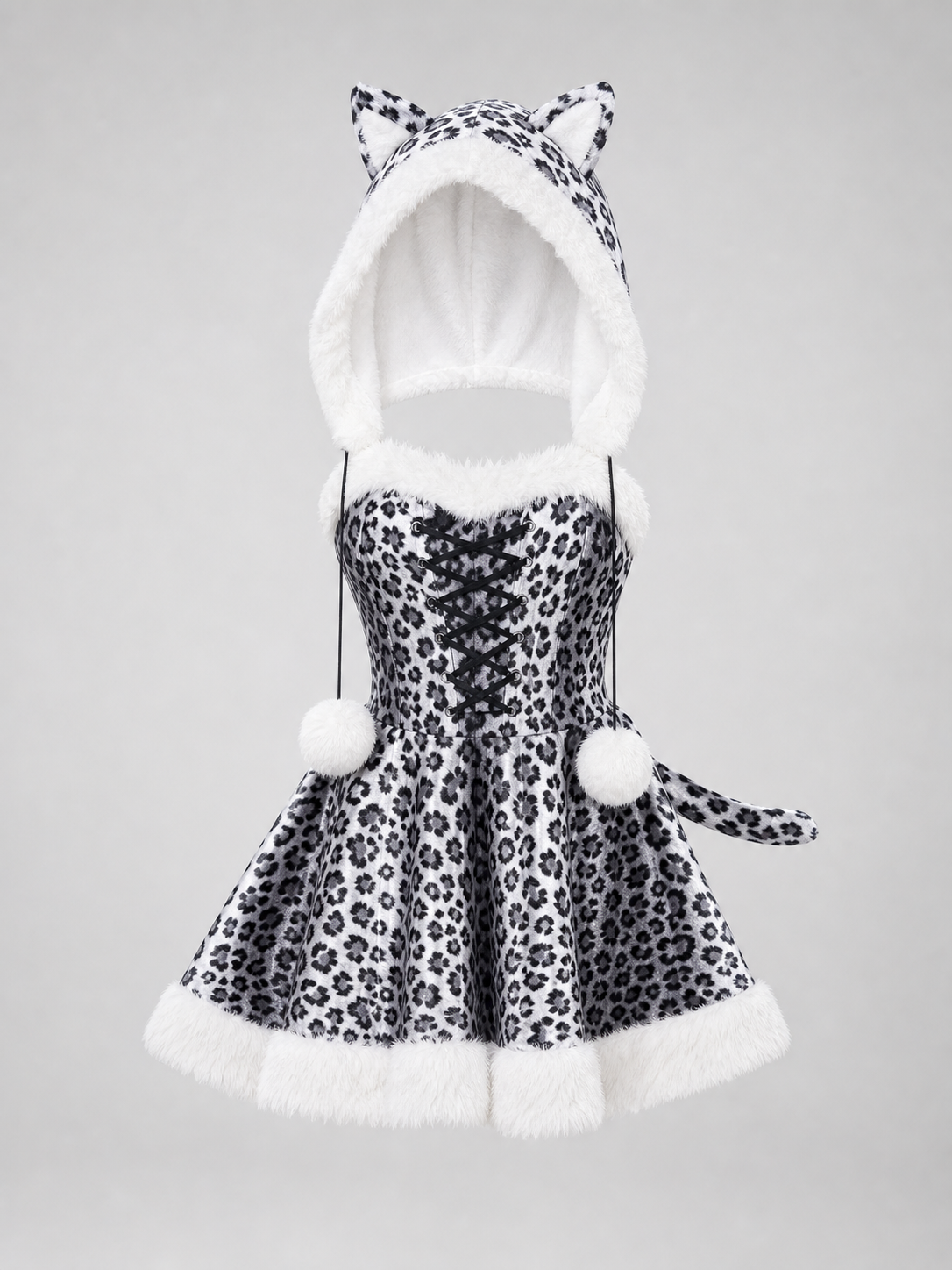 Leopard Costume Dress with Hood and Tail