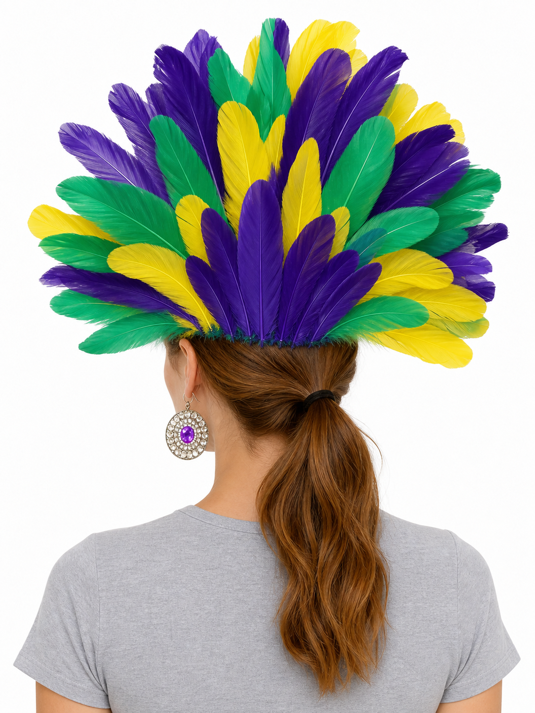 Carnival Feather and Sequin Headpiece