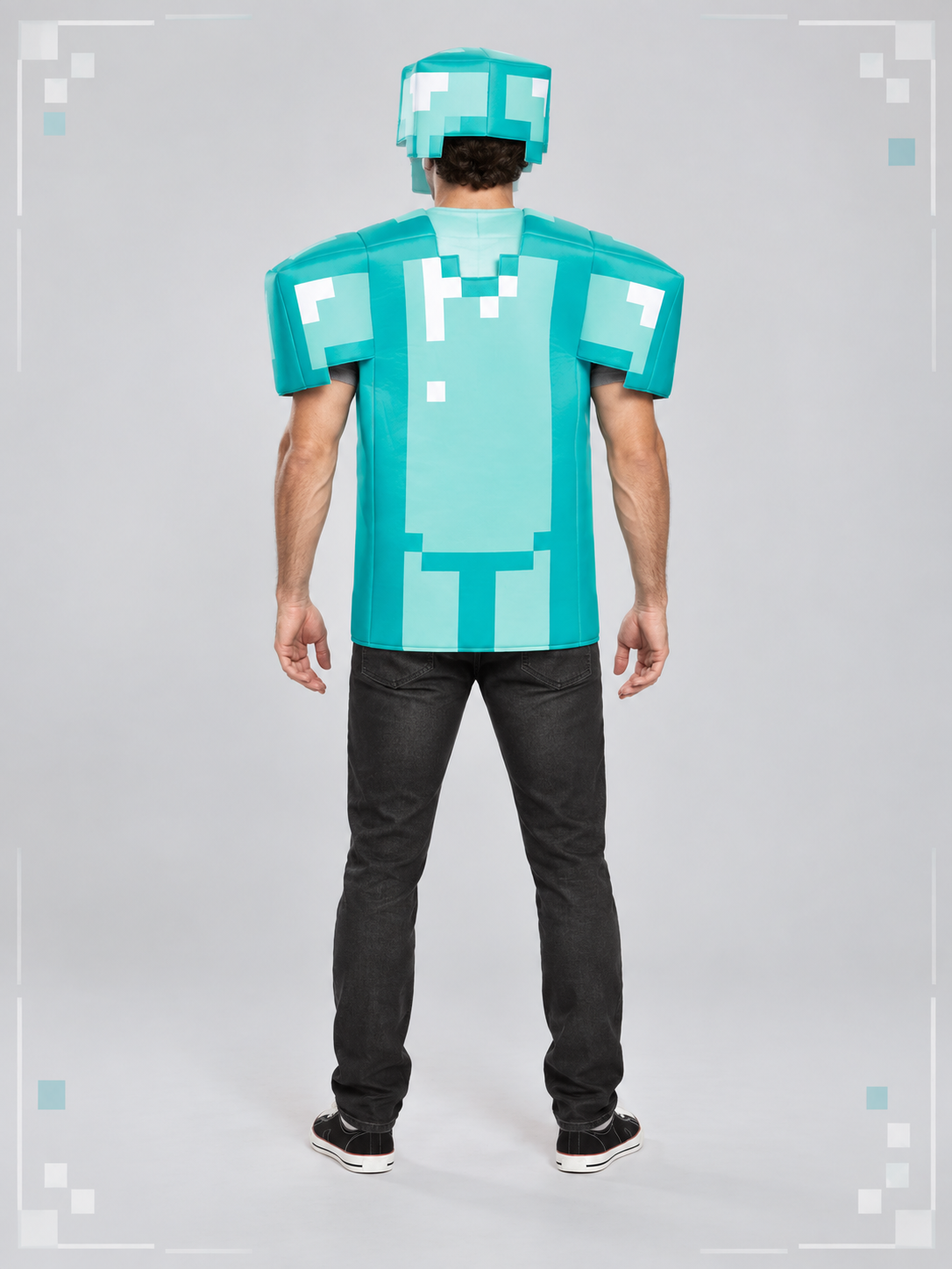 Carnival Costume with Square Mask and Pixel Pattern