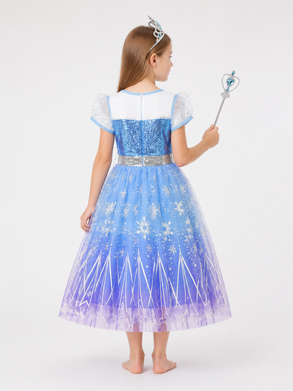 Snow Princess Carnival Costume for Cosplay back view